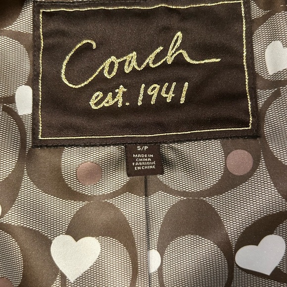 Coach 1941 Women's Charcoal Peacoat Wool Blend Gold Rim Buttons Heart Liner Sm - Picture 7 of 16